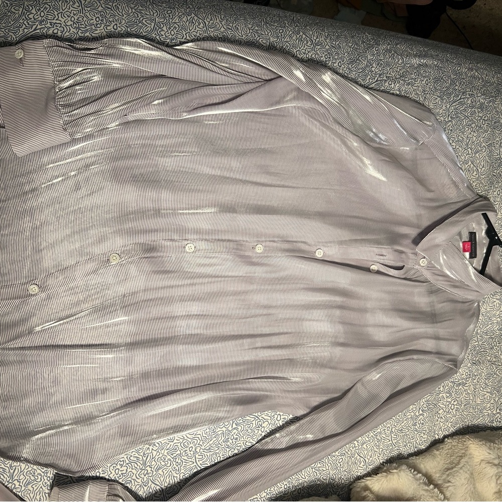 Vince Camuto Sheer Striped Blouse - Gray